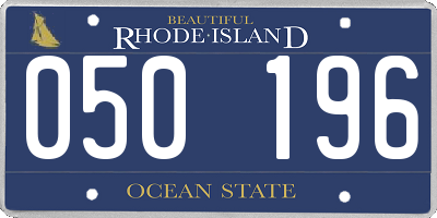 RI license plate 050196