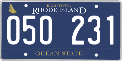 RI license plate 050231
