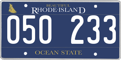 RI license plate 050233