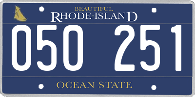 RI license plate 050251
