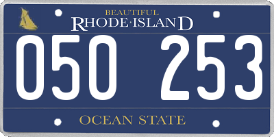 RI license plate 050253