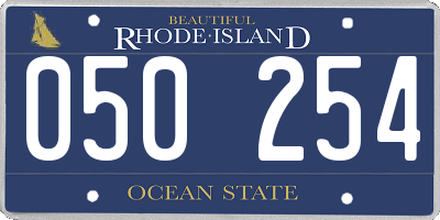 RI license plate 050254