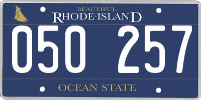 RI license plate 050257