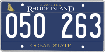 RI license plate 050263