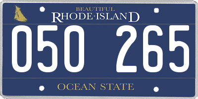 RI license plate 050265