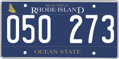 RI license plate 050273