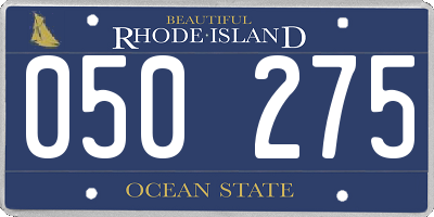 RI license plate 050275