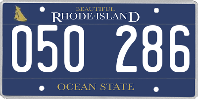 RI license plate 050286
