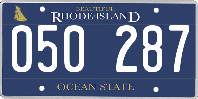 RI license plate 050287