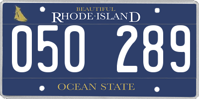 RI license plate 050289