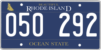 RI license plate 050292