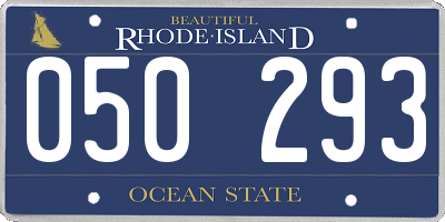 RI license plate 050293