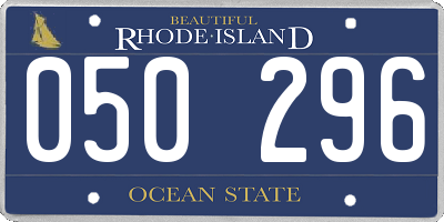 RI license plate 050296