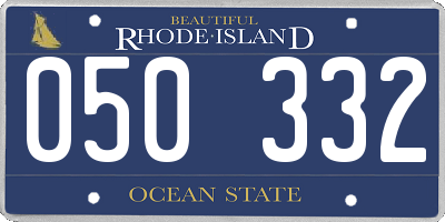 RI license plate 050332