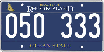 RI license plate 050333