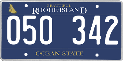 RI license plate 050342