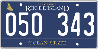 RI license plate 050343