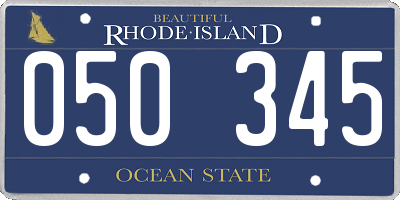 RI license plate 050345