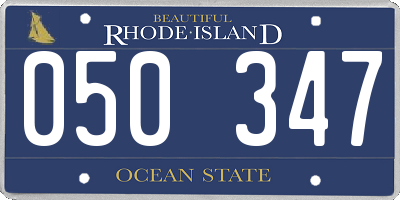 RI license plate 050347