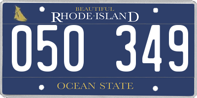 RI license plate 050349