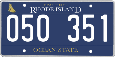 RI license plate 050351