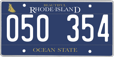 RI license plate 050354