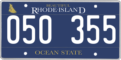 RI license plate 050355