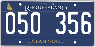 RI license plate 050356