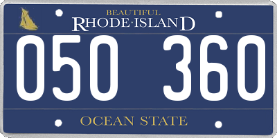 RI license plate 050360