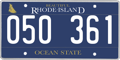 RI license plate 050361