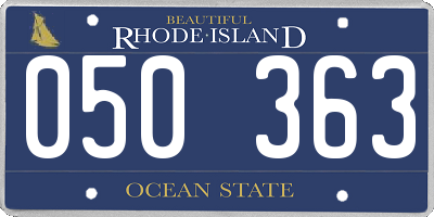 RI license plate 050363