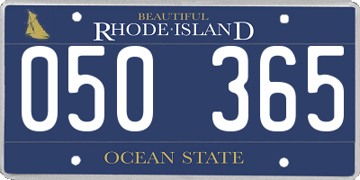 RI license plate 050365