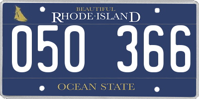 RI license plate 050366