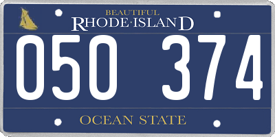 RI license plate 050374