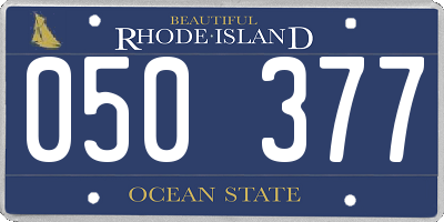 RI license plate 050377