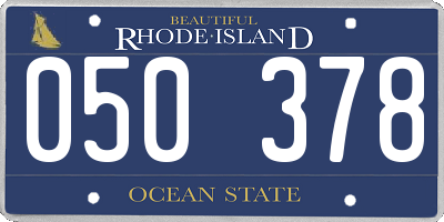 RI license plate 050378