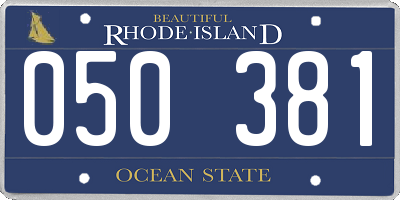 RI license plate 050381