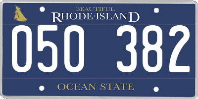RI license plate 050382