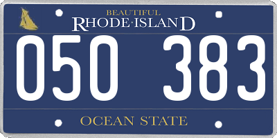 RI license plate 050383
