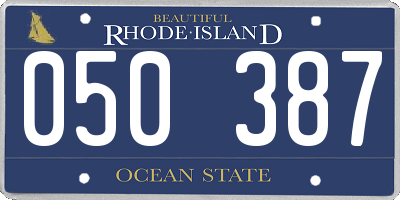 RI license plate 050387