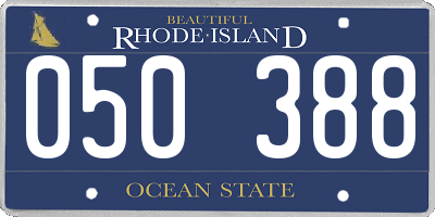 RI license plate 050388