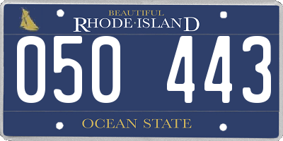 RI license plate 050443