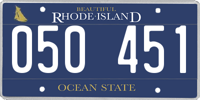 RI license plate 050451