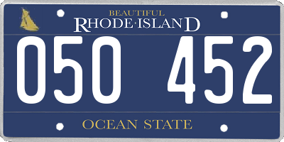 RI license plate 050452