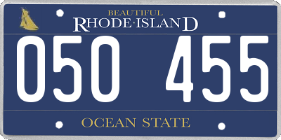 RI license plate 050455