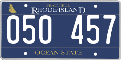 RI license plate 050457