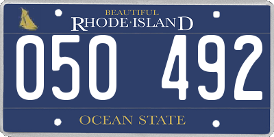 RI license plate 050492