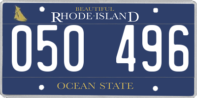 RI license plate 050496