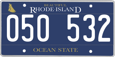 RI license plate 050532