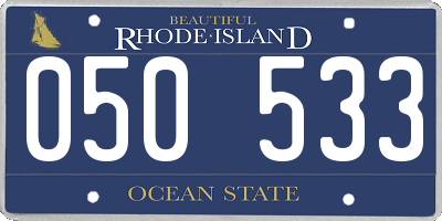 RI license plate 050533